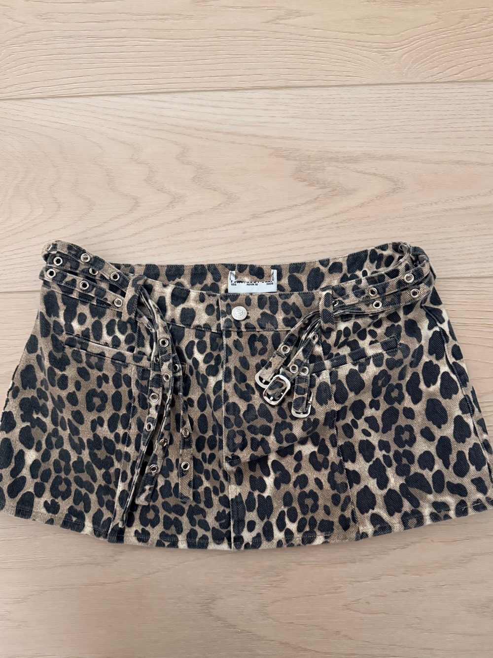 Princess Polly Leopard-Print Mini Skirt in Tan and Black